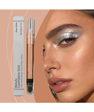 Eyeshadow Sticks Double-Headed Waterproof Eye Contour Pen Long-Lasting Eyeshadow Brightener Pencil for Party Holidays Stage Performance Dating Concerts Halloween Christmas White - Buy Online on GoSupps.com