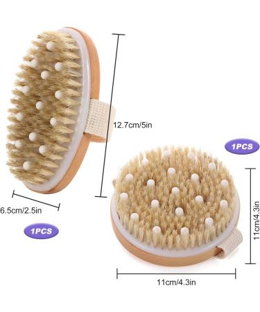 Buy Dry Brush Set - 2 Natural Bristle Body Brushes for Exfoliating & Lymphatic Massage | International Shipping - Buy Online on GoSupps.com