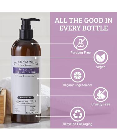 Pharmacopia Hotel Argan Oil Body Lotion - Vegan Moisturizer for Dry Skin Lotion with Melon and Green Tea Essence - Natural Organic and Cruelty-Free Skin Care 16.2 oz 16.2 Fl Oz (Pack of 1) - Buy Online on GoSupps.com