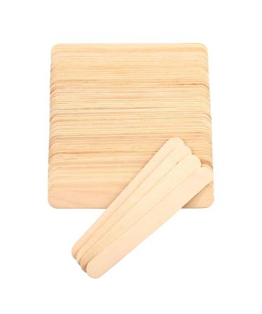 moinkerin 100 Pcs Disposable Wooden Waxing Spatulas Wax Applicator Sticks for Hair Removal Round Ended