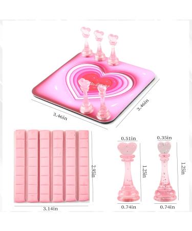 Shop BQAN Heart Acrylic Nail Holder - Perfect for Press Ons Nail Display & Practice | Reusable Adhesive Putty | Essential Nail Tech Supplies in Pink - Buy Online on GoSupps.com