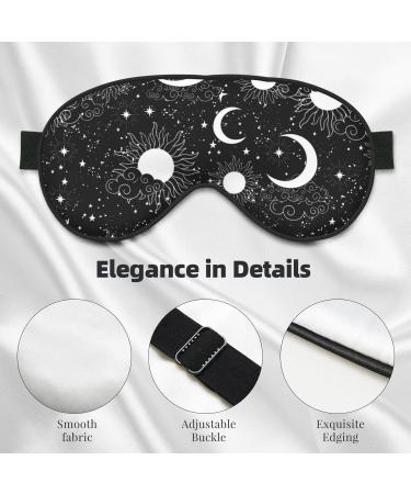 Adjustable Crescent & Stars Sleep Mask - Double-Sided Soft Eye Covers for Ultimate Comfort & Reduced Eye Edema - Perfect for Sleep Anywhere - Buy Online on GoSupps.com