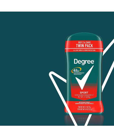 Degree Men Sport Antiperspirant Deodorant Twin Pack, 2.7 oz - 48-Hour Sweat & Odor Protection - Buy Online on GoSupps.com