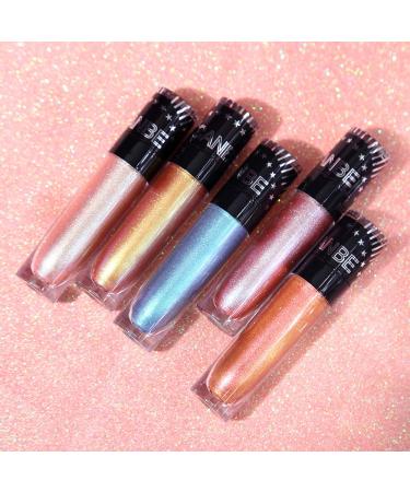 UCANBE 5 Colors Sparkle Liquid Eyeshadow Makeup Set - Long Lasting Metallic Glitter Eyeliner Set - Buy Online on GoSupps.com