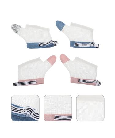 Yardwe Teething Toys: Thumb Sucking Stop Gloves for Baby Boys and Girls - Breathable Finger Thumb Protectors with Wrist Band (2 Pairs, L White) - Buy Online on GoSupps.com
