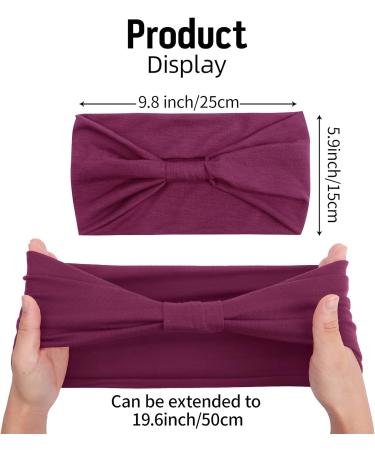 Headbands for Women Wide Boho Head Scarfs Wraps Yoga Hairbands Elastic Sport Running Turbans Head Bands Solid Color-1 - Buy Online on GoSupps.com