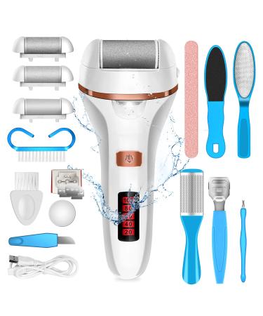 Electric Callus Remover for Foot, rechargeable foot callus remover tool Spa Pedicure Tool for Foot 2 Speed white