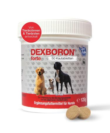 Nutrilabs dexboron forte dog chewing tablets 50 pcs.- Tablets with devil's claw for dogs - dogs regeneration with pasture bark treeta extract and much more - Dogs Dogs Regeneration agent chewing tablets 50 pieces - Buy Online on GoSupps.com