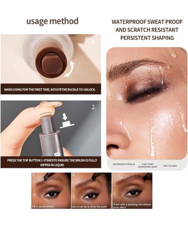 Liquid Eyebrow Brush Brow-Fection Angled Brush & Dip Brow Pencil with Hair like Strokes Beginner Long Lasting Waterproof Brow Pen Quick Drying Wild Eyebrow Pencil Smudge-proof (TAUPE) - Buy Online on GoSupps.com