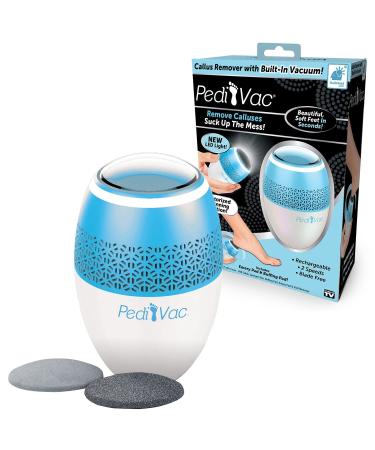 As Seen On TV PediVac Electric Callus Remover + Built-In Vacuum Sucks Up Shavings, New Look, Gently Removes Calluses & Dry Skin in Seconds, Mess-Free, Spins at 2000 RPMs, LED Light, 2 Speed Settings