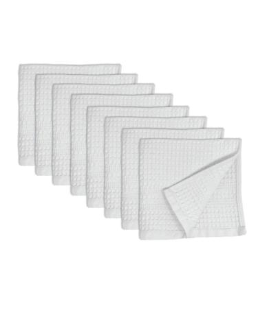 GILDEN TREE Waffle Towel Quick Dry Thin Exfoliating 8 Pack Washcloths for Face Body Classic Style (White) Washcloth (Pack of 8) White