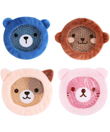FOMI Premium Kids Hot Cold Ice Packs | 4 Pack | Soft Colorful Sleeves | Fun Animal Designed Children Gel Bead Wrap | Pain Relief for Kids Boo Boos, Fever, Wisdom Teeth, Tired Eyes, Headaches