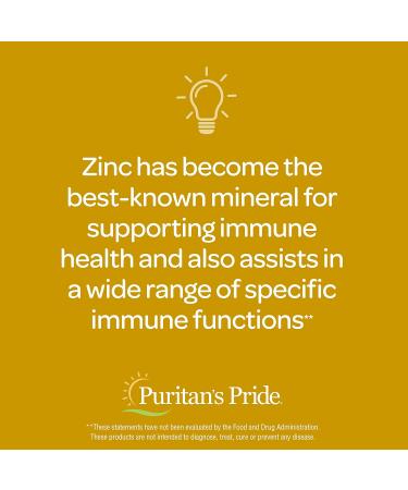 Puritan's Pride Zinc 25mg Tablets - Immune System Support - 100 Count - Buy Online on GoSupps.com