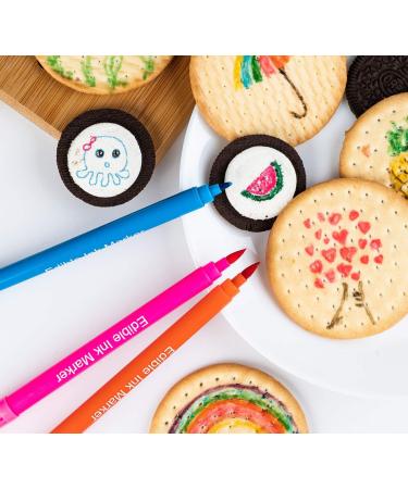 Food Coloring Pens Edible Markers 10Pcs Fine and Thick Tip Food Grade Gourmet Writers for DIY Fondant Cakes Cookies Frosting Easter Eggs Baking Decorating Painting Drawing Writing 10 Colors1 - Buy Online on GoSupps.com