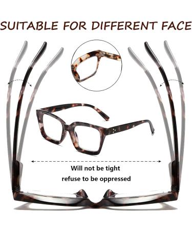 Hubeye Retro Oversized Large Frame Reading Glasses | Blue Light Blocking Computer Reader 3.50 Dioptres | Square Fashion Oprah Style for Women Men | Grey Leopard 3.5 - Buy Online on GoSupps.com