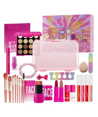 Makeup For Girls | 26 Eyeshadow Stick Face Cleanser Hair Band Durable Cosmetic Kit For Women Girls Beginners