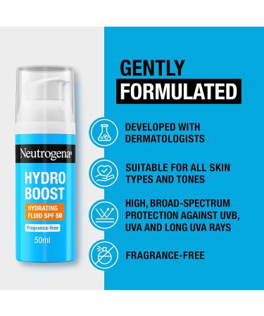 Neutrogena Hydro Boost Hydrating Fluid SPF 50 - Buy Online on GoSupps.com