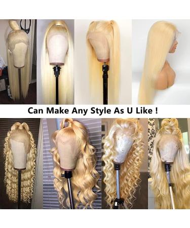 Tunfine 613 Blonde Lace Front Wig 24 inch | Human Hair 180% Density Straight HD Lace Frontal Wig for Black Women | Pre Plucked with Baby Hair - Buy Online on GoSupps.com