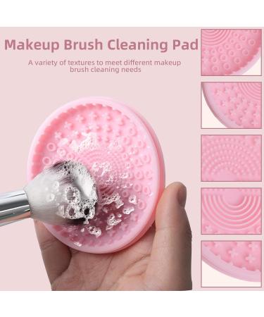 HOSAILY 4-in-1 Silicone Brush Cleaning Mat & Drying Rack - Portable Makeup Brush Cleaner Tool (Pink) for Effective Color Removal and Scrubbing - Buy Online on GoSupps.com