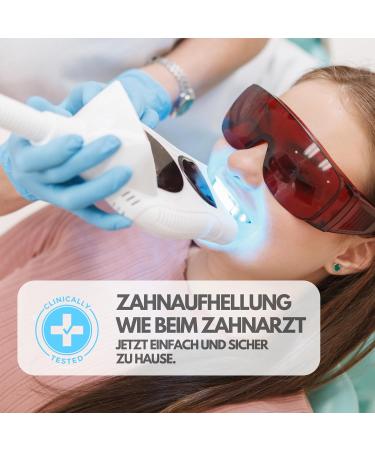 Dr. Dent Bright Tooth Bleaching Set | Safe & Effective Home Whitening Kit for Sensitive Teeth | LED Light Lightening Gel Mouth Rails Shade Guide | Top Quality Teeth Whitening Solution - Buy Online on GoSupps.com