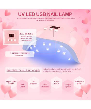 COSCELIA Gel Nail Polish Kit with U V Light Starter Kit 10PC Gel Polish Top Base Coat Nail Art Rhinestones Pink White Glitter Colors Gel Nail Manicure Kit Nail Art Design DIY for Women - Buy Online on GoSupps.com