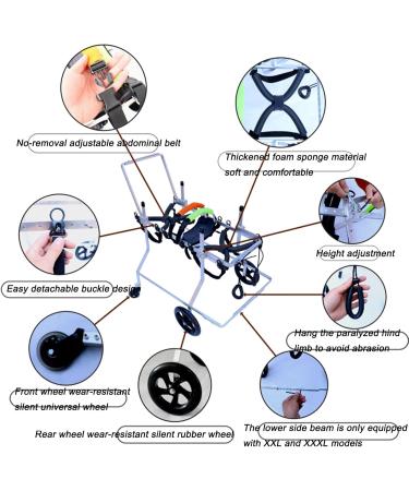 Dog Wheelchair 4 Wheel Pet Wheelchair Small Dog Carts with Wheels for Back Legs Disability Paralysis Injury Hindlimb Weakness Pet Easy Assemble (Size : M) Medium - Buy Online on GoSupps.com