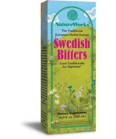 NatureWorks Swedish Bitters, Traditional European Herbal Extract Used for Digestion, 16.9 Fluid Ounce 16.9 FL OZ