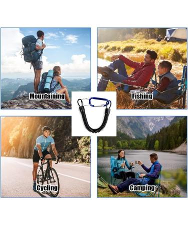 6 Pieces Spiral Keychain with Carabiner - Extendable Anti-Lost Spring Rope for Fishing Camping Hunting & Keys | International Shipping - Buy Online on GoSupps.com