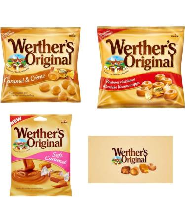 Werthers Soft Caramels | Werthers Original Hard Candy | Werthers Creamy Caramel Filled Candies | 3 Variations - Buy Online on GoSupps.com