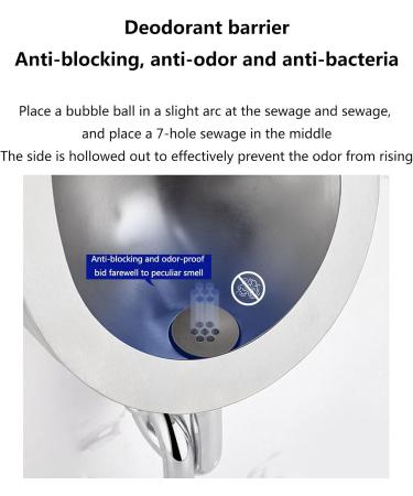 Household Products 304 Stainless Steel Urinal Wall-Mounted Men's Urinal with Automatic Flushing Concealed Toilet Urinal Trough with Drain Pipe Suitable for Family Bathroo - Buy Online on GoSupps.com