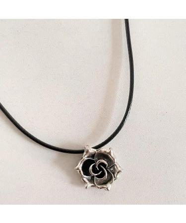 Buy Oralgo's Colorful Flower-Shaped Necklace | Irregular Sun Trailer | Black Rope Collarbone Chain - Stylish Leather Cord Alloy Jewelry - Buy Online on GoSupps.com