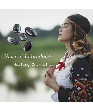 UNIHOM Natural Labradorite Palm Stone 1.5-2.7 - Irregular Polished Gemstone for Anxiety Relief - Buy Online on GoSupps.com