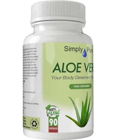 Simply Pure Vegan Aloe Vera Supplement - 25mg 200:1 Extract (5g Equivalent) x 90 Capsules | Gluten-Free, GMO-Free - Buy Online on GoSupps.com