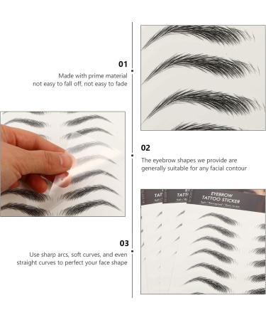 NOLITOY 4 Sheets Waterproof Eyebrow Stickers Eyebrow Peel off Imitation Eyebrow Sticker Cosmetic Make up 6d 21x14.8cm Black - Buy Online on GoSupps.com