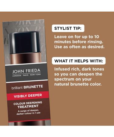 John Frieda Brilliant Brunette Hair Color Deepening Treatment for Cocoa Infused Darker Color 4 oz with Evening Primrose Oil (Pack of 2) TREATMENT 2 - Buy Online on GoSupps.com