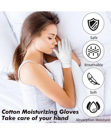 Sibba 4 Pairs White Moisturizing Cotton Gloves for Men & Women | Overnight Hand Spa Treatment & Eczema Care - Buy Online on GoSupps.com
