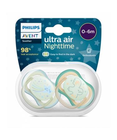 Ultra Air Night Pacifier 0-6 months phosphorescent 2 pieces Philips Avent