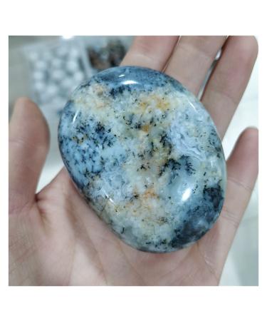 Natural Crystal Rough Natural Opal Moss Agate Pocket Palm Folk Crafts Crystals and Stones Garden Decoration Gifts Minerals for Worry Stone Decoration (Size : 100-150g)