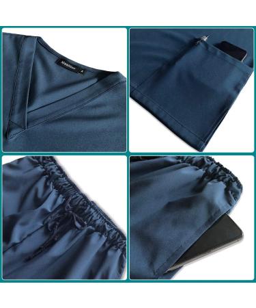 Women's Scrub Set: V-Neck Top & Jogger Pants | Grey Workwear Uniform with Athletic Stretch | Size Small - Buy Online on GoSupps.com