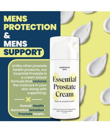 Prostate Support Cream with DHEA and Progesterone - 3.4 Oz Paraben-Free Formula for Men's Health - Buy Online on GoSupps.com