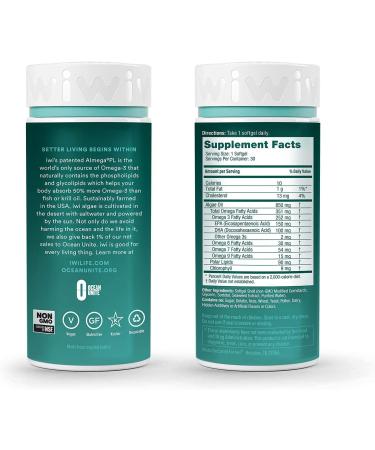 iwi Vegan Omega 3 - Heart, Brain, & Joint Support | Non-GMO, Gluten Free, 30 Count - Buy Online on GoSupps.com