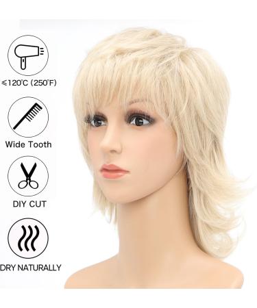 Short Blonde #88 Mullet Wig for White Women - 12 Inch Layered Pixie Cut with Bangs - Buy Online on GoSupps.com