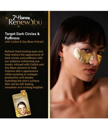 7th Heaven RenewYou Golden Luxury Skincare Gift Set - Contains a Variety of Face Masks to Cleanse and Hydrate Skin Gold Cosmetic Bag and Soft Cleansing Face Cloth - Buy Online on GoSupps.com