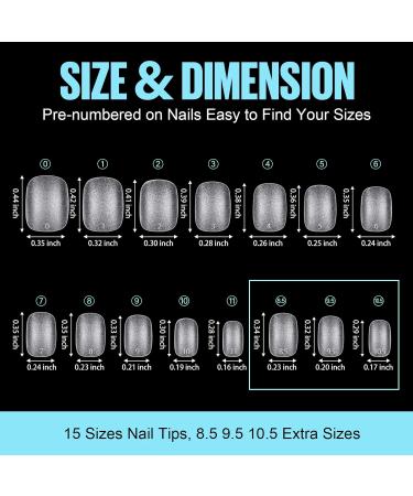 Shop Tomicca Square Oval Kurz Nagel Tips 450 Pieces Soft Gel Full Cover Nail Tips for Geln gel - Ultra Kurz & Pre-Shaped Matt Art - Buy Online on GoSupps.com