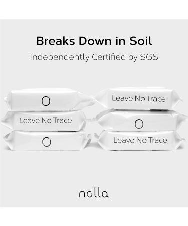 Nolla Flushable Wipes - 100% Plant-Based, Plastic-Free, Biodegradable - Unscented with Aloe & Vitamin E - Septic & Sewer Safe - 360 Count (6 Packs of 60) - Buy Online on GoSupps.com