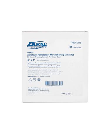 Dukal 215 Alba Xeroform Petrolatum Gauze 4 x 4 Inch, Sterile - Pack of 25 - Buy Online on GoSupps.com