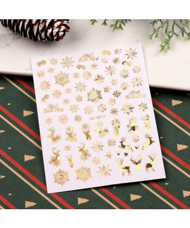 KALEFUL Christmas Nail Stickers 9 Sheets Self-Adhesive Nail Decal Snowflake Tree Elk Gold Winter Nail Art Decoration Design Supplies - Buy Online on GoSupps.com