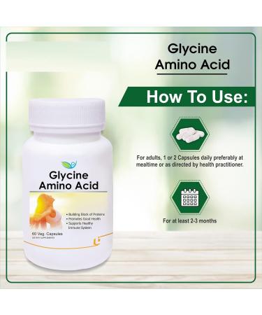 Nutraceuticals Glycine Amino Acid -Pack Of 60 Veg Capsules - Buy Online on GoSupps.com