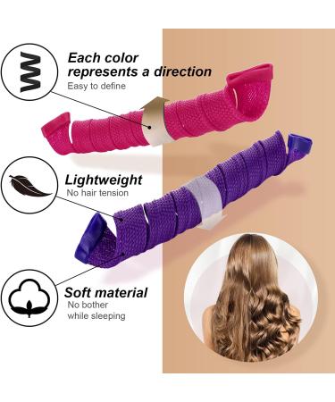 40pcs Heatless Spiral Curlers for Long Hair - DIY Styling Kit - No Heat Magic Curlers 22inch - Perfect for Long/Short/Wavy/Straight Hair - Buy Online on GoSupps.com