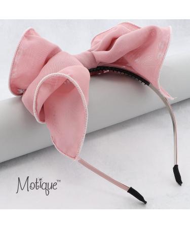 Mauve Chiffon Bow Headband | Motique Accessories | Stylish Hair Accessories - Buy Online on GoSupps.com